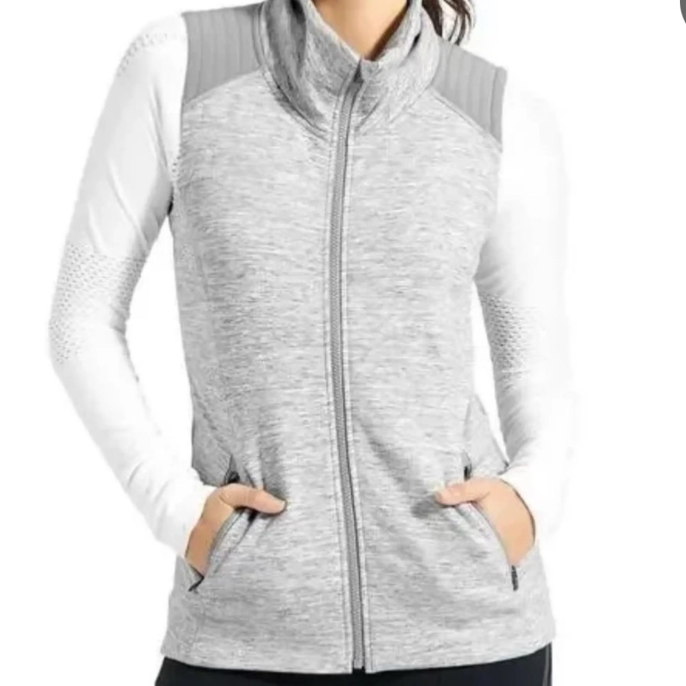 Athleta Stronger Vest Workout Gym Reflective Heather Grey Spacedye XS
